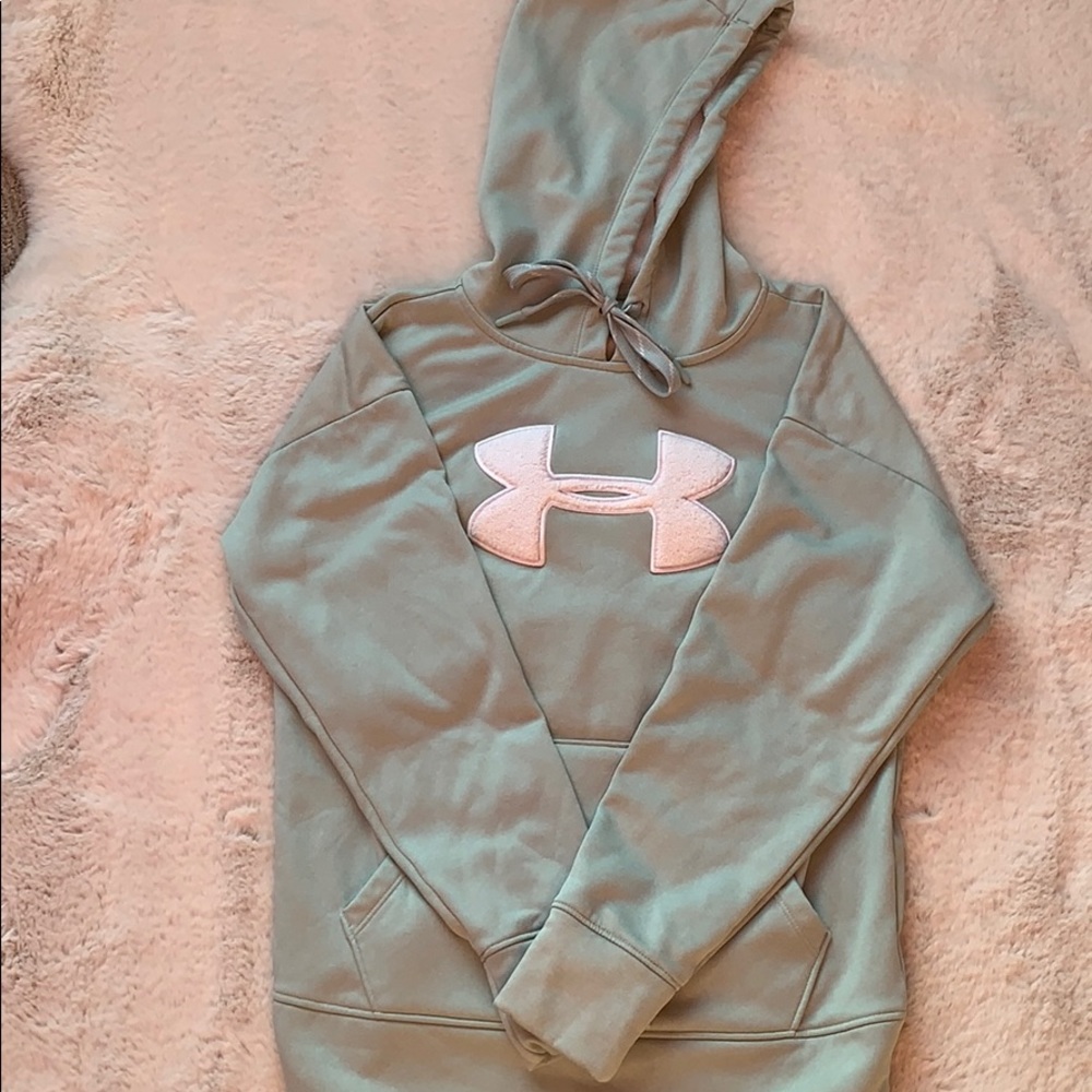mint green under armour hoodie